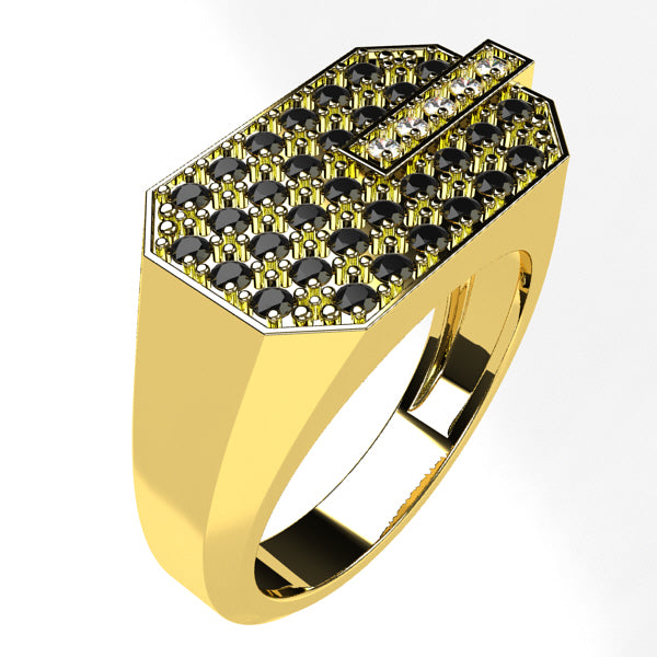 Bague pour Homme avec Diamants Noirs