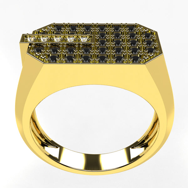 Bague Homme Acier Avec Diamant CZ - Tailles 52 & 55 - Neuve Avec étiquettes