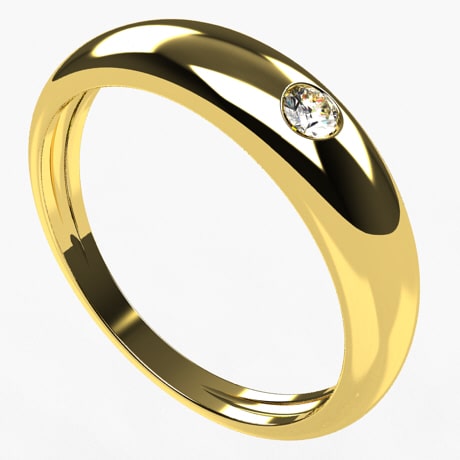 Bague Jonc Homme Jonc Or 18 Carats Alliance Demi Jonc Mm Homme Or