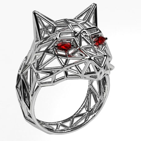 Argent 925 - Or blanc 18 carats - Avec Rubis