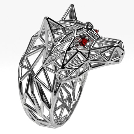 Argent 925 - Or blanc 18 carats - Avec Rubis