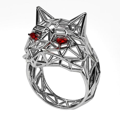 Argent 925 - Or blanc 18 carats - Avec Rubis