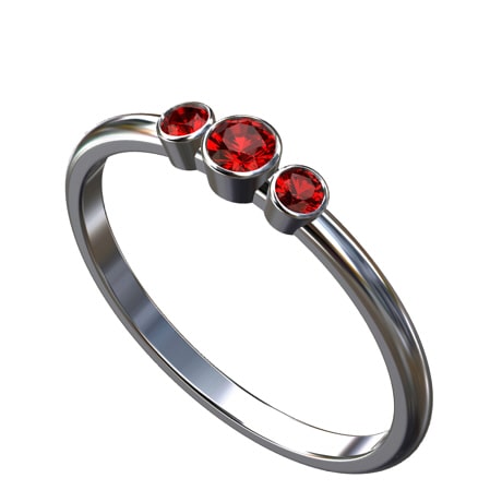 Bague platine rubis