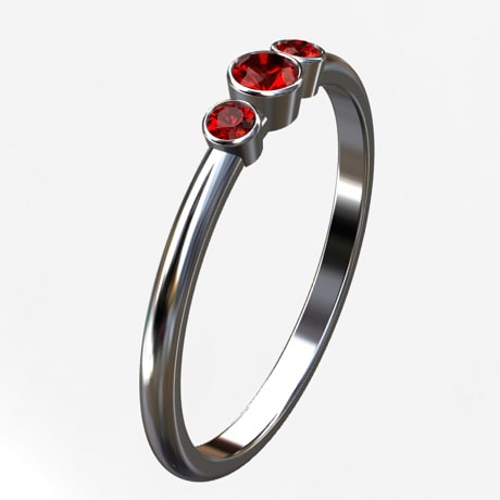 Bague platine rubis