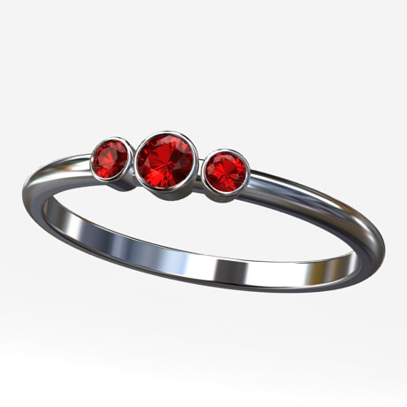 Bague platine rubis