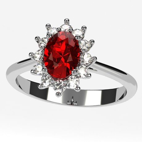 Bague De Fiançailles Doigt Main Bague Pompadour Rubis En Or Et