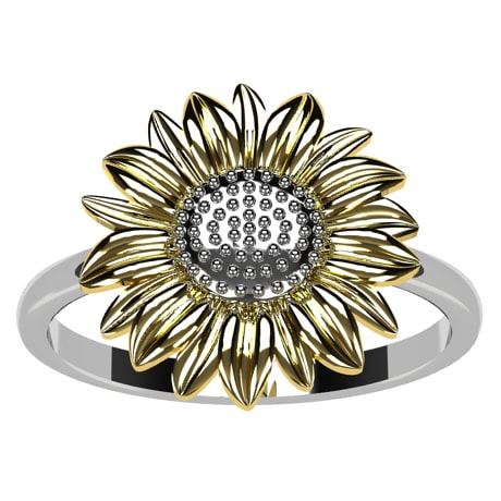 Bague Tournesol Tournesol pour Femme, Bague Fidget en Argent Sterling, –  Its Ambra