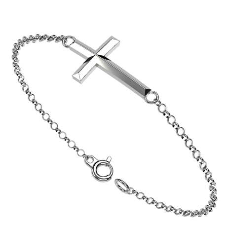 Bracelet Croix pour Femme en Or 18 Carats