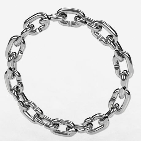 Bracelet grosse maille en argent