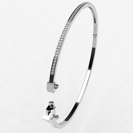 Force 10 bracelet 18k white gold and diamonds medium model - Fred Paris