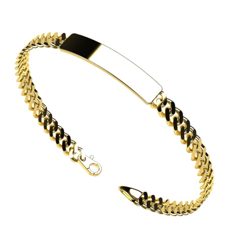 Gold Gourmette En Or 18 Carats 18 Carats Bracelet Or Massif Homme