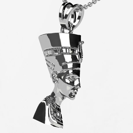 Pendentif Néfertari en argent sterling 1 1/8 de haut + 1/4 bélière. Charm de la reine Néfertiti taille diamant. - France Pendentif Néfertari en argent sterling 1 1/8 de haut + 1/4 bélière. Charm de la reine Néfertiti taille diamant. - France