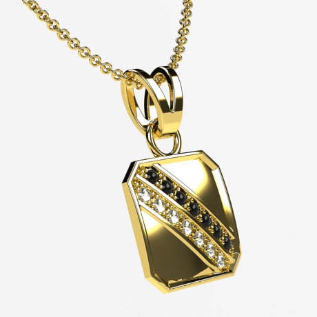 Or jaune 18 carats - Diamants Noirs et Blancs