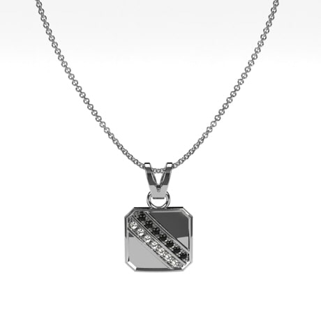 Or blanc 18 carats - Diamants Noirs et Blancs