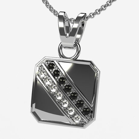 Or blanc 18 carats - Diamants Noirs et Blancs