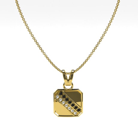 Or jaune 18 carats - Diamants Noirs et Blancs