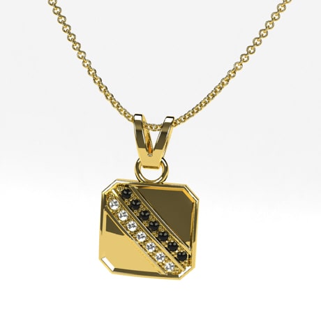 Or jaune 18 carats - Diamants Noirs et Blancs