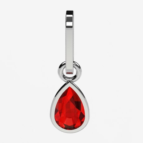 Pendentif En Rubis Naturel Rouge 50 Ct Forme Poire Certifié AGL – Monture Argent 925 – Neuf