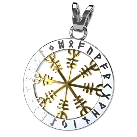 Pendentif Viking Vegvisir en Or