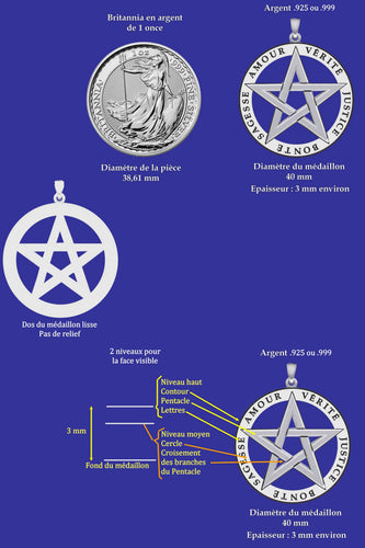 Pendentifs pentacle argent