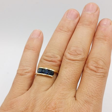 Bague 3 Pierres de Saphir