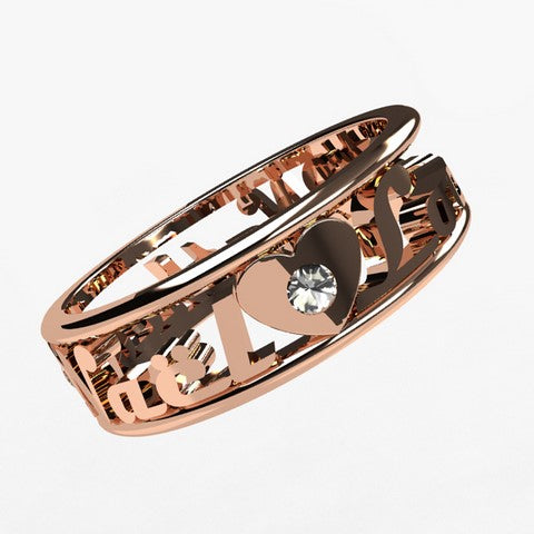 Bague prenom clearance or rose