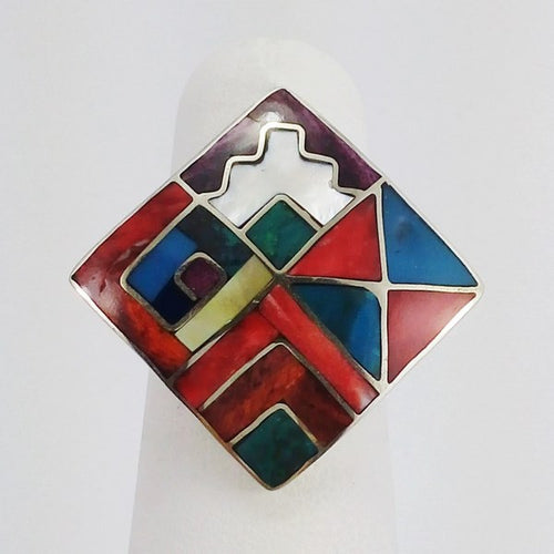 bague éthnique en argent et pierres naturelles