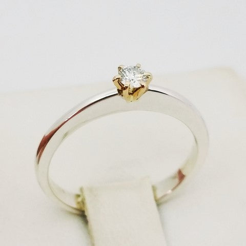 Solitaire argent diamant