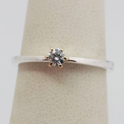 Solitaire argent diamant