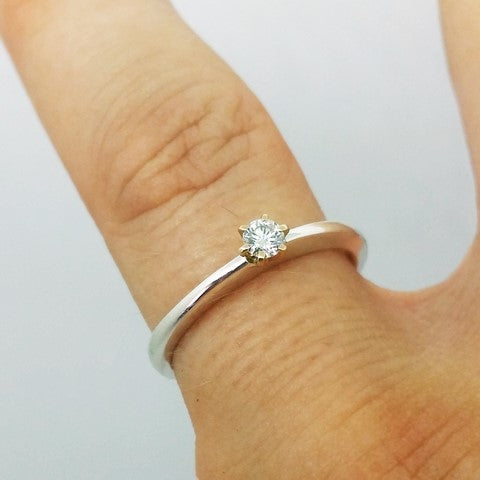 Solitaire argent diamant