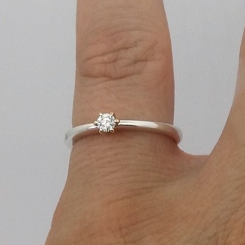 Solitaire argent diamant