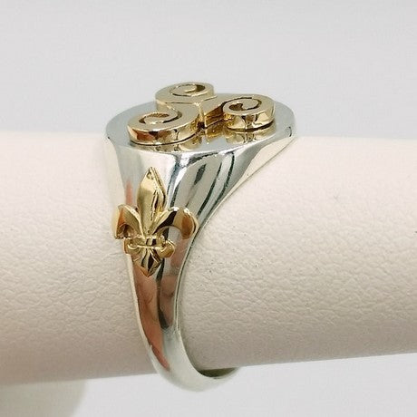 bague triskel argent et or