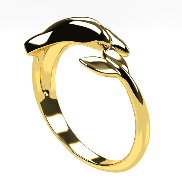 Bague Argent 925 – Dauphins – Taille 57 – Occasion