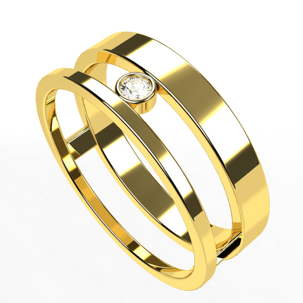 Bague Double Anneau en Or