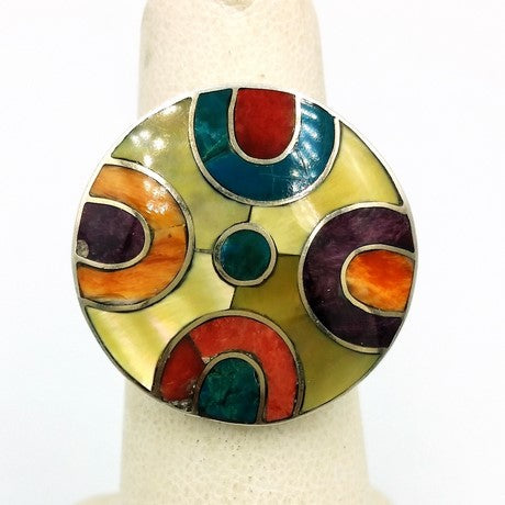 Bague ethnique argent avec pierres fines