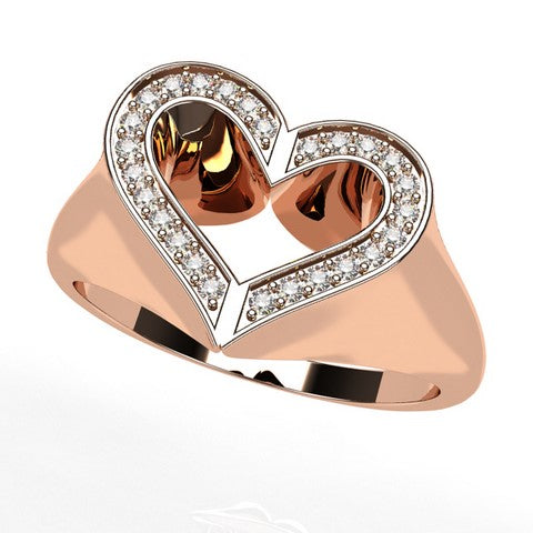 Bague de Fian ailles Coeur en Or et Diamants