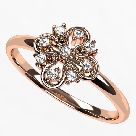 Bague de Fiançailles Fleur avec Diamants1