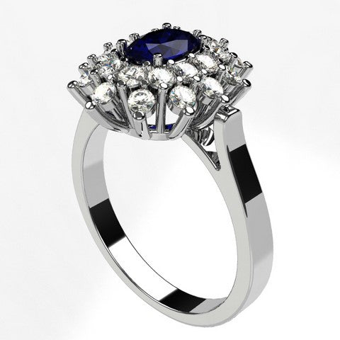 Bague de Fiançailles Vintage de type Panier