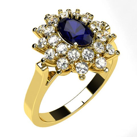 Or jaune 18 carats - Saphir