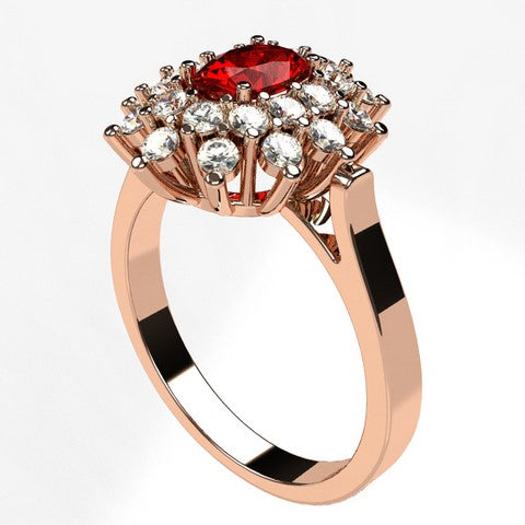 Or rose 18 carats - Rubis