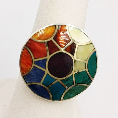 Bague fleur en pierre