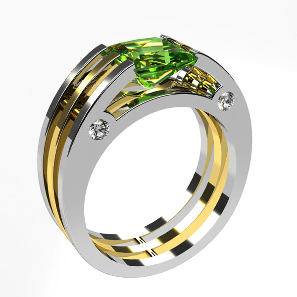 Bague homme sale verte