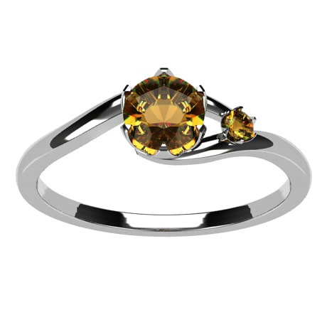 Or blanc 18 carats - Citrine