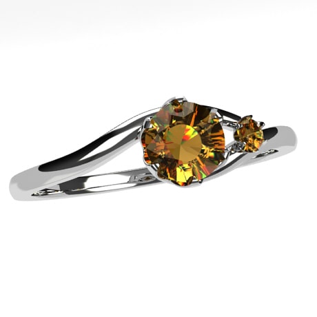 Or blanc 18 carats - Citrine