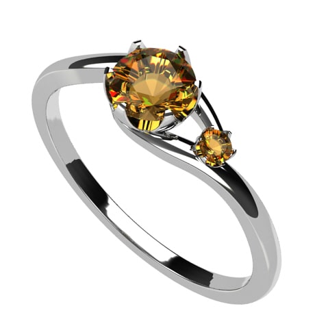 Or blanc 18 carats - Citrine