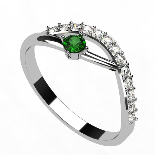 Or blanc 18 carats - Émeraude