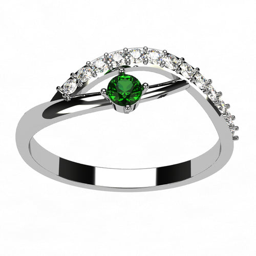 Or blanc 18 carats - Émeraude