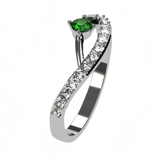 Or blanc 18 carats - Émeraude