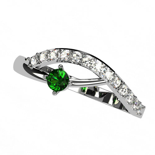 Or blanc 18 carats - Émeraude