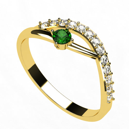 Or jaune 18 carats - Émeraude